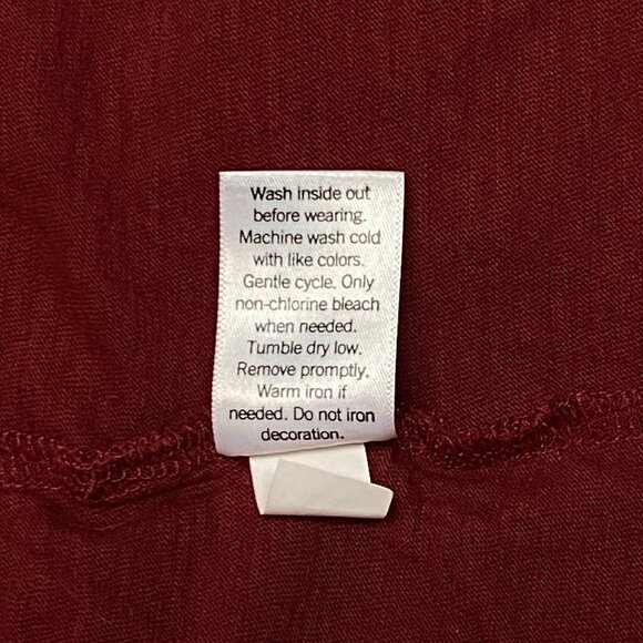 Sonoma Ruffle Open V-Neck Knit Top Long Sleeve Shirred Cuff Blouse Rust XL - Picture 12 of 12